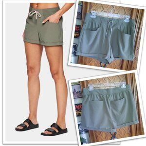 Avalanche Ribbed Stretch Woven Casual Hiking Short With Pockets - Sage, Size M